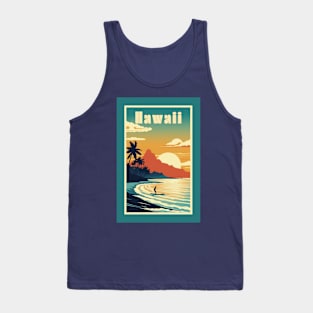 Hawaii Vintage Retro Travel Poster Tank Top